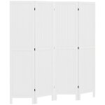 Paravent homcom bois de paulownia 160x170x1. 8cm blanc