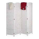Relaxdays paravent intrieur 4 parties hxl 170 x 160 cm sparateur pliable bois & corde papier brise ...