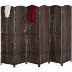 Relaxdays paravent int�rieur 6 parties hxl 170 x 240 cm s�parateur pliable bois & corde papier brise ...