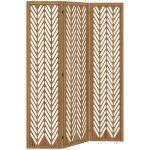 Paravent homcom bois de paulownia 120x170x1. 7cm marron