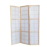 Paravent japonais bois naturel séparateur de pièce 3 pans - hauteur 175 cm x longueur 132 cm Paravent japonais bois naturel séparateur de pièce 3 pans - hauteur 175 cm x longueur 132 cm