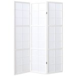 Paravent japonais grands carreaux bois blanc et papier de riz - 3 pans - dim : h 1786