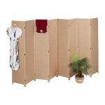 Relaxdays paravent  8 volets pliable bois corde de papier h x l : 170 x 320 cm pour votre intrieur ...