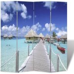 Paravent pliable vidaxl en bois - 160 x 170 cm - motif plage Paravent pliable vidaxl en bois - 160 x 170 cm - motif plage