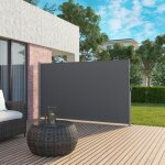 Paravent r�tractable - songmics - 180 x 350 cm - brise - vue protection vie priv�e - gris anthracite ...