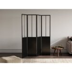 Paravent style atelier industriel en métal 4 pans - l. 160 x h. 178 cm - noir - kalevi Paravent style atelier industriel en métal 4 pans - l. 160 x h. 178 cm - noir - kalevi