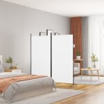 Promo paravent sur pied lmt - cloison de séparation 2 panneaux - blanc 175x180 cm tissu 245kg Promo paravent sur pied lmt - cloison de séparation 2 panneaux - blanc 175x180 cm tissu 245kg