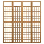 Paravent - umr - brun cloison de sparation  4 panneaux bois de pin solide 161x180cm - [wh4d15]