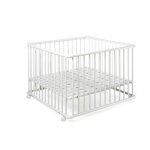 Parc b�b� en bois blanc � roulettes - geuther - belami - 76x97 cm - bois - blanc - enfant - mixte