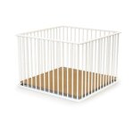 Parc b�b� en bois formula baby - blanc - 100x100 cm - fond pvc r�glable - de 0 � 24 mois