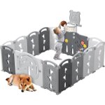 Parc bb enfant 14 panneaux modulable avec panier de basket parc bebe xl pliable pour intrieur et extrieur ...