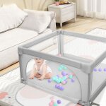 Parc bb jeobest - centre dactivit pour enfants - gris clair - 120 * 120 * 66cm