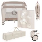Parc b�b� lionelo bonnie - jusqu� 15 kg - 100x100 cm - acc�s lat�ral - zipp� - sac de transport - beige ...
