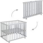 Parc bb pliable - roba - little stars - 75 x 100 cm - hauteur rglable - 4 roues freines - bois laqu ...