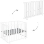 Parc bb pliable - roba - little stars - 75 x 100 cm - rglable en hauteur - 4 roues freines - bois ...