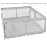 Parc b�b� � quatre c�t�s en oxford non - toxique - gris clair - quiienclee - pour b�b� de 0 mois � 3 ...