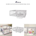 Parc pour b�b� quiienclee - 150x150x68cm - oxford non - toxique - gris clair