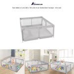 Parc b�b� quiienclee - 200x150x68 cm - oxford non - toxique - gris clair
