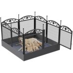 Parc pour chien intrieur enclos chien extrieur en mtal parc  chiot pliable - 126x126x80cm