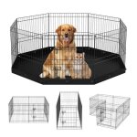 Parc pour chien - vevor - enclos chien enclos lapin pliable en mtal 8 panneaux 61 cm avec tapis