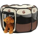 Parc pour animaux - yolistar - octogonal - 72cm diam�tre - 45cm hauteur - marron