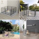 Parc enclos ext�rieur ou int�rieur pour chiot chiens chat lapin - yipeema - modulable pliable 6 panneaux ...