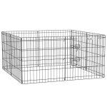 Parc enclos - pawhut - modulable chiens lapins rongeurs pliant 1 porte 8 panneaux cl�ture - m�tal - 61x61cm ...