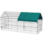 Pawhut - cage pour petits animaux - acier - 220x85x103cm - vert