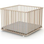 Parc pliant en bois brut - 100 x 100 cm - formula baby - parc b�b� - mixte - blanc