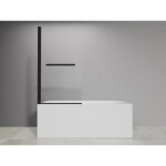 Pare baignoire 1 volet + porte serviettes - home generation - mila noir - 80 x 140 cm