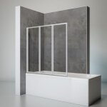 Schulte pare - baignoire 127x120 cm rversible volets pliants  coller sans percer verre 3 mm transparent ...
