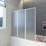 Pare baignoire � 3 volets r�tractables 141 x 132 cm 140785