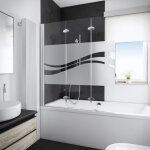 Pare - baignoire 3 volets young line - schulte - liane - 125 x 140 cm - aspect chrom�