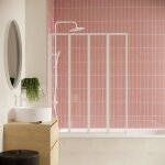 Pare baignoire 4 volets pivotants - home generation - lexia blanc - 110 x 140 cm