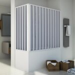 Pare baignoire 70x170cm h150 en plastique pvc mod�le santorini avec l?ouverture centrale