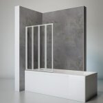 Schulte pare - baignoire 93x120 cm 4 volets  coller rabattable sans percer rversible verre 3 mm transparent ...