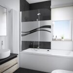 Pare - baignoire komfort - schulte - 2 volets - 112 x 140 cm - verre transparent - d�cor liane
