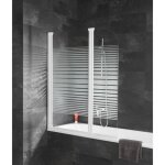 Schulte pare - baignoire 114x140 cm rversible cran pliant rabattable volets pivotants verre 3 mm bandes ...