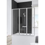Pare baignoire pivotant 127 x 140 cm pare douche pliant verre 3 mm 3 volets profil blanc schulte