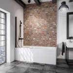 Schulte pare - baignoire 60x140 cm paroi de baignoire rabattable r�versible 1 volet verre 5 mm transparent ...