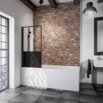 Schulte pare - baignoire 80x140 cm cran pliant volet pivotant anticalcaire rversible verre 5 mm verrire ...