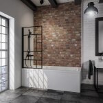 Schulte pare - baignoire 80x140 cm paroi de baignoire rabattable rversible volet pivotant verre 5 mm ...