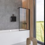 Schulte pare - baignoire 80x140 cm cran de baignoire pliant rversible volet pivotant verre 5 mm dcor ...
