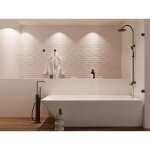 Pare baignoire rversible aux angles arrondis style industriel - 80x140 cm - timour