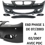 Pare choc parechoc look m5 pour bmw serie 5 e60 phase 1 de 07 / 2003 a 02 / 2007