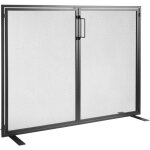 Pare feu chemine - vevor - pare - feu de chemine grille protection fer 1 panneau 99x78 cm noir moderne ...