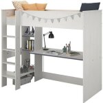 Parisot jim lit mezzanine enfant contemporain dcor pin memphis et chant rversible bleu ou rose - l ...