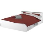 Parisot lit adulte contemporain blanc mat - l 140 x l 200 cm - zodiac