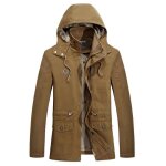 Parka capuche amovible mi - longue homme - jaune