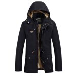 Parka capuche amovible mi - longue homme - noir